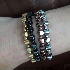 Lia Sophia Metallic Stretch Bracelet Set